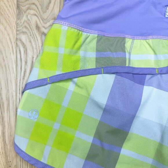 Lululemon Run Speed Short Plaid Pattern Sz6 DEFECT - Picture 11 of 16